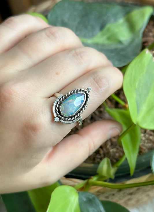 Opal Boho Deco Ring - Size 10