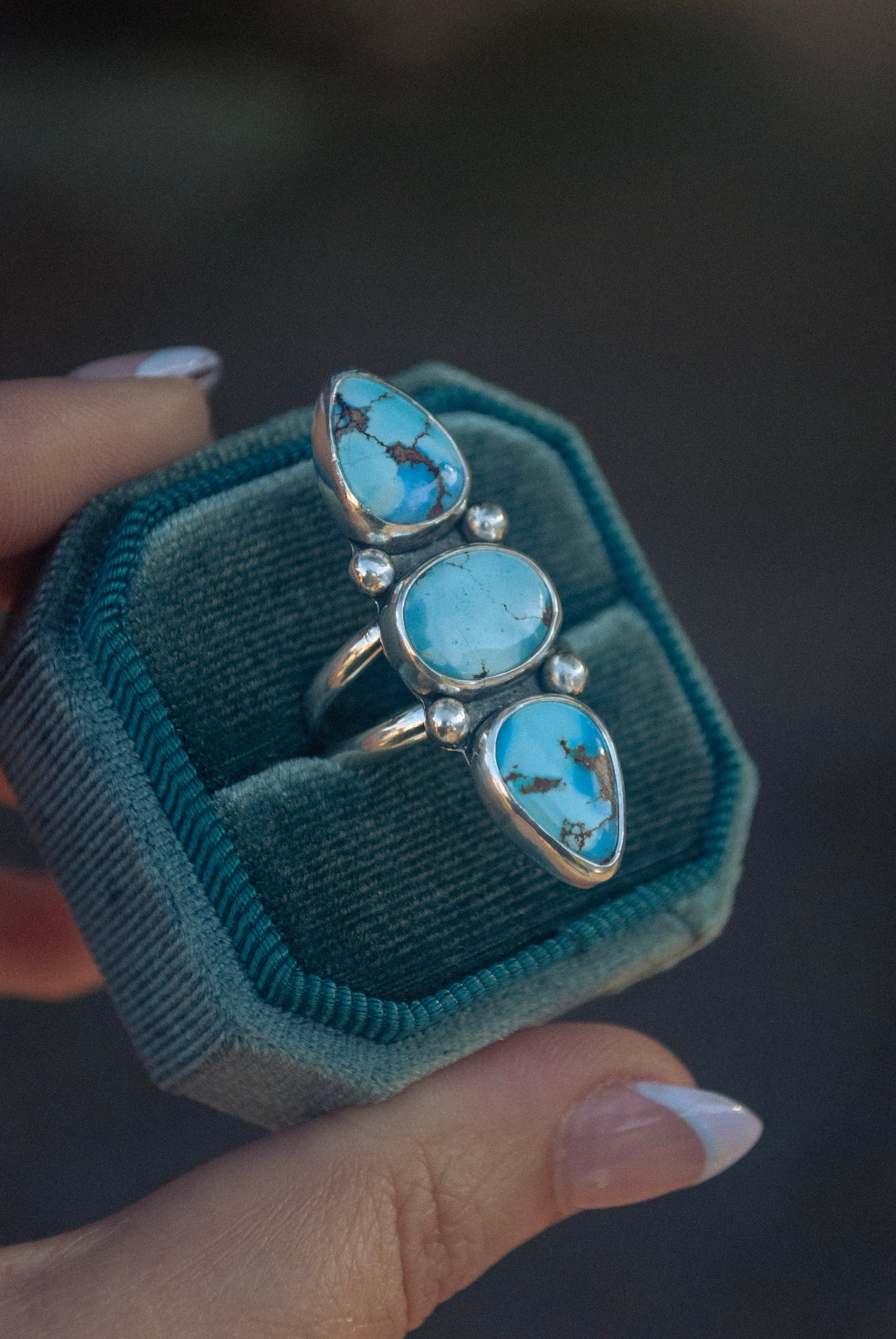Golden Hills Triple Stone Ring (Size 8)