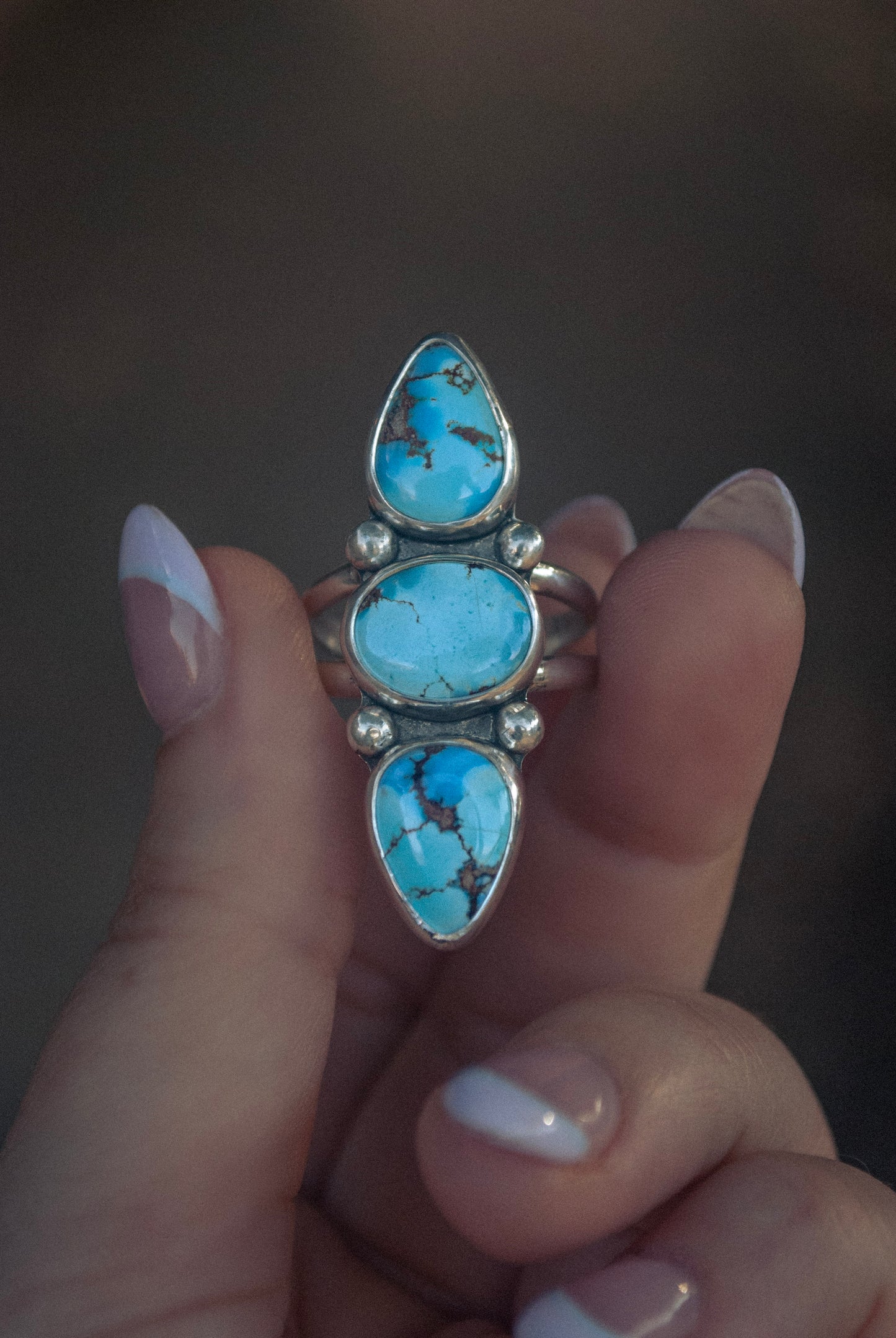 Golden Hills Triple Stone Ring (Size 8)