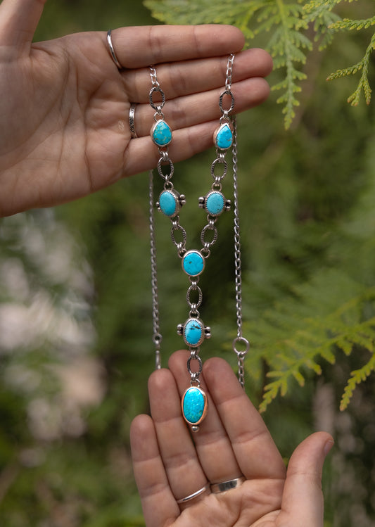 Turquoise Drop Statement Necklace