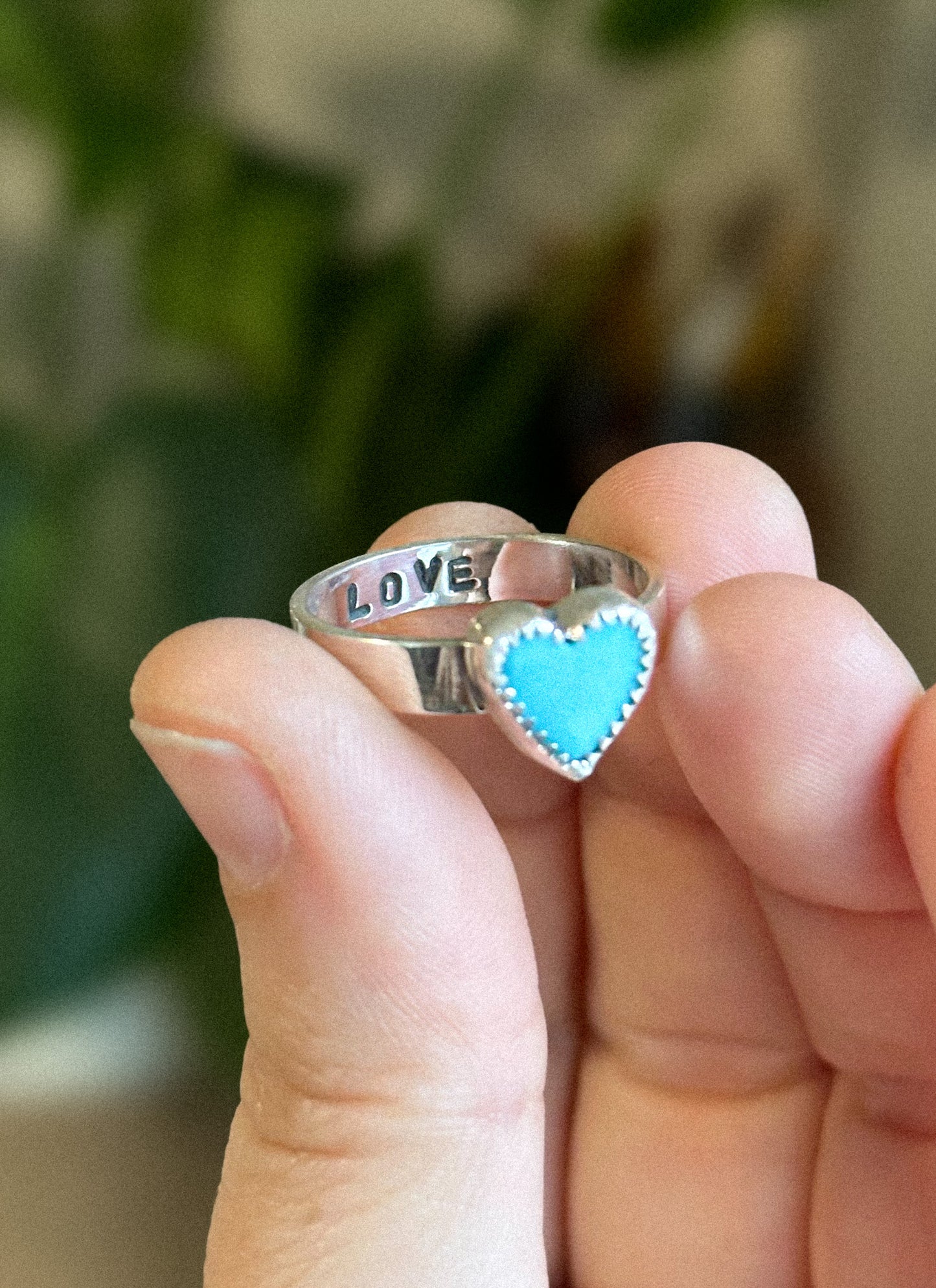 'Love' Heart Ring - Size 7
