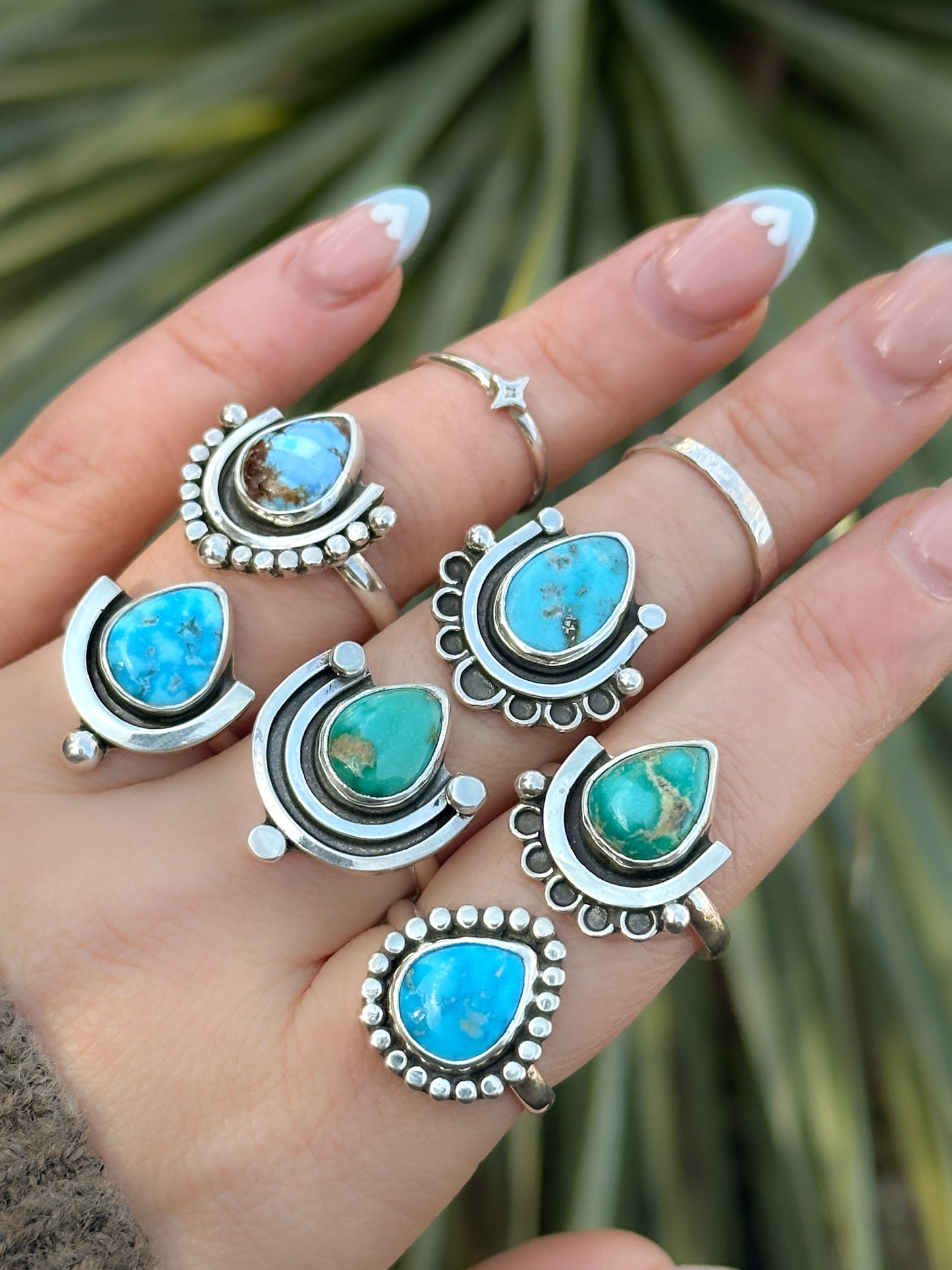 Blue Bird Turquoise Deco Ring - Size 7.5