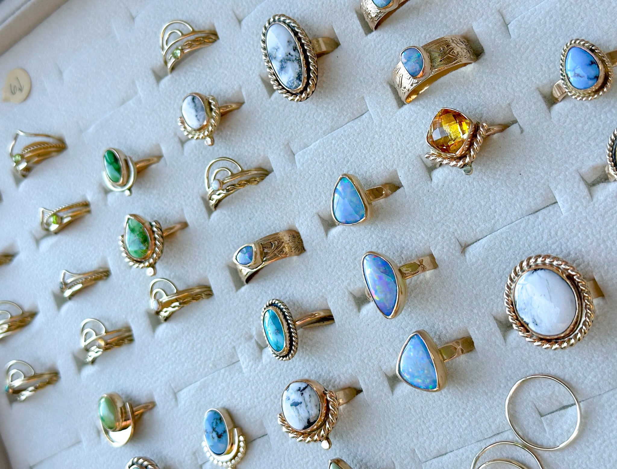 unique artisan rings opal and turquoise rings