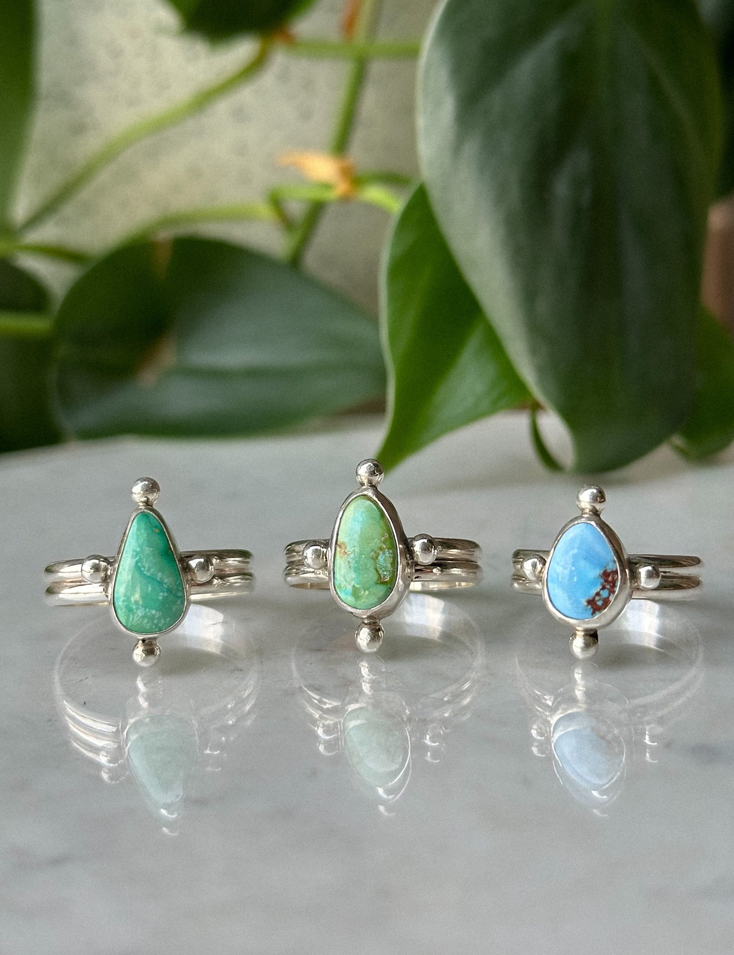 Turquoise Compass Ring - Size 10.5