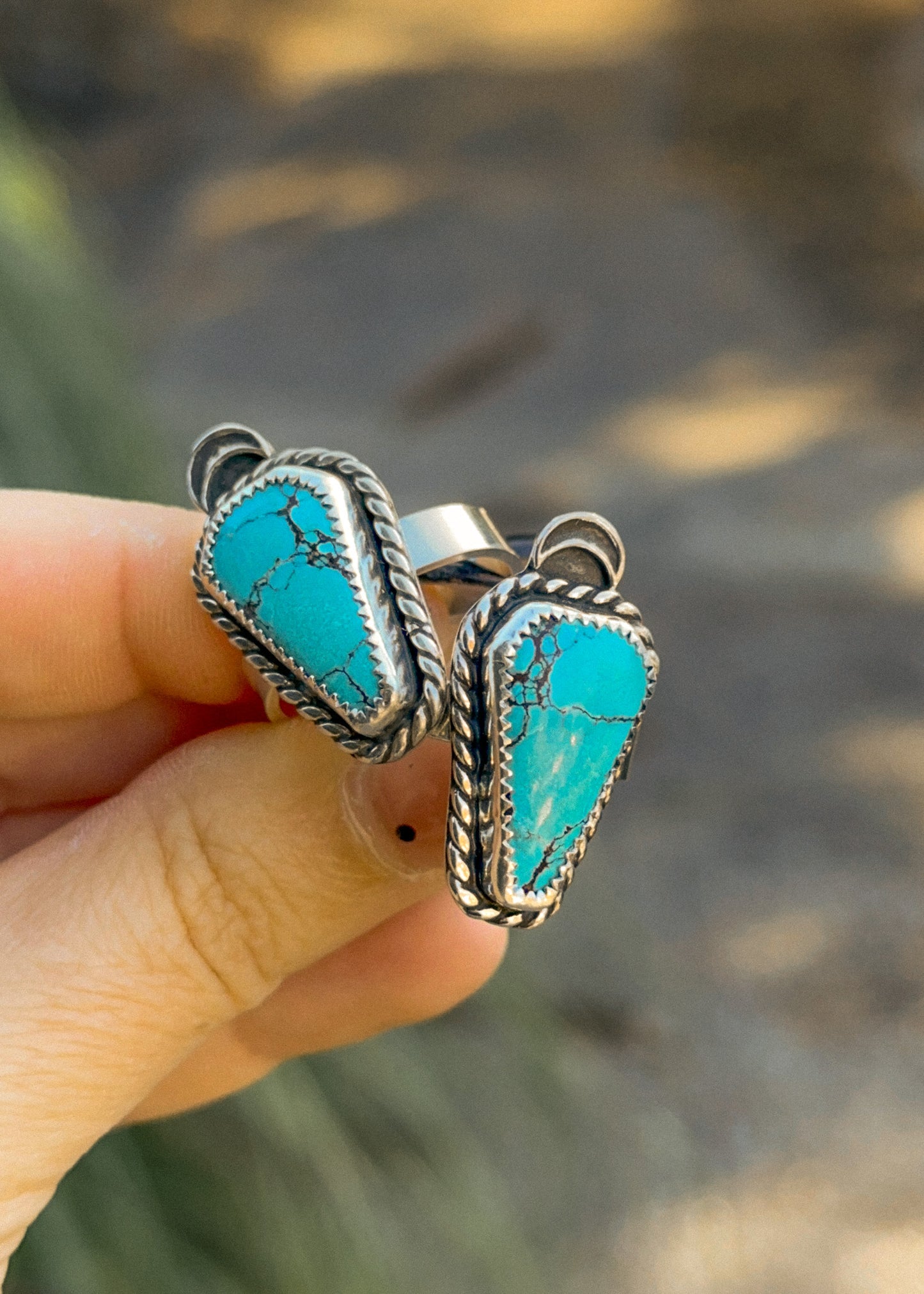 Turquoise Coffin Ring Size 8