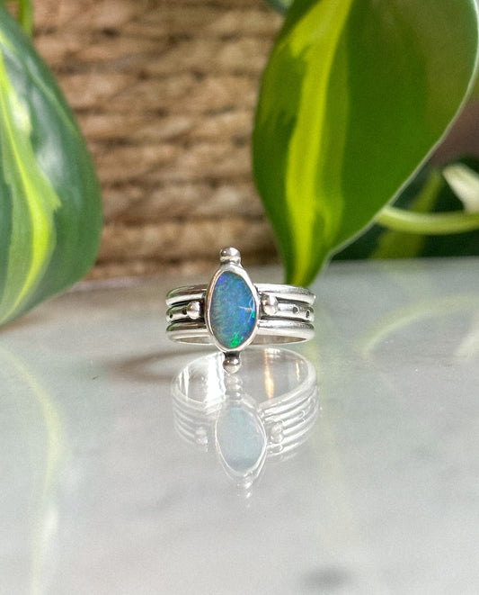 Opal Compass Ring - Size 6.5