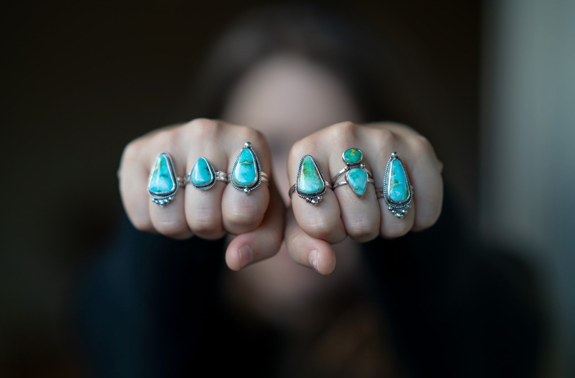silver turquoise rings made in portland oregon