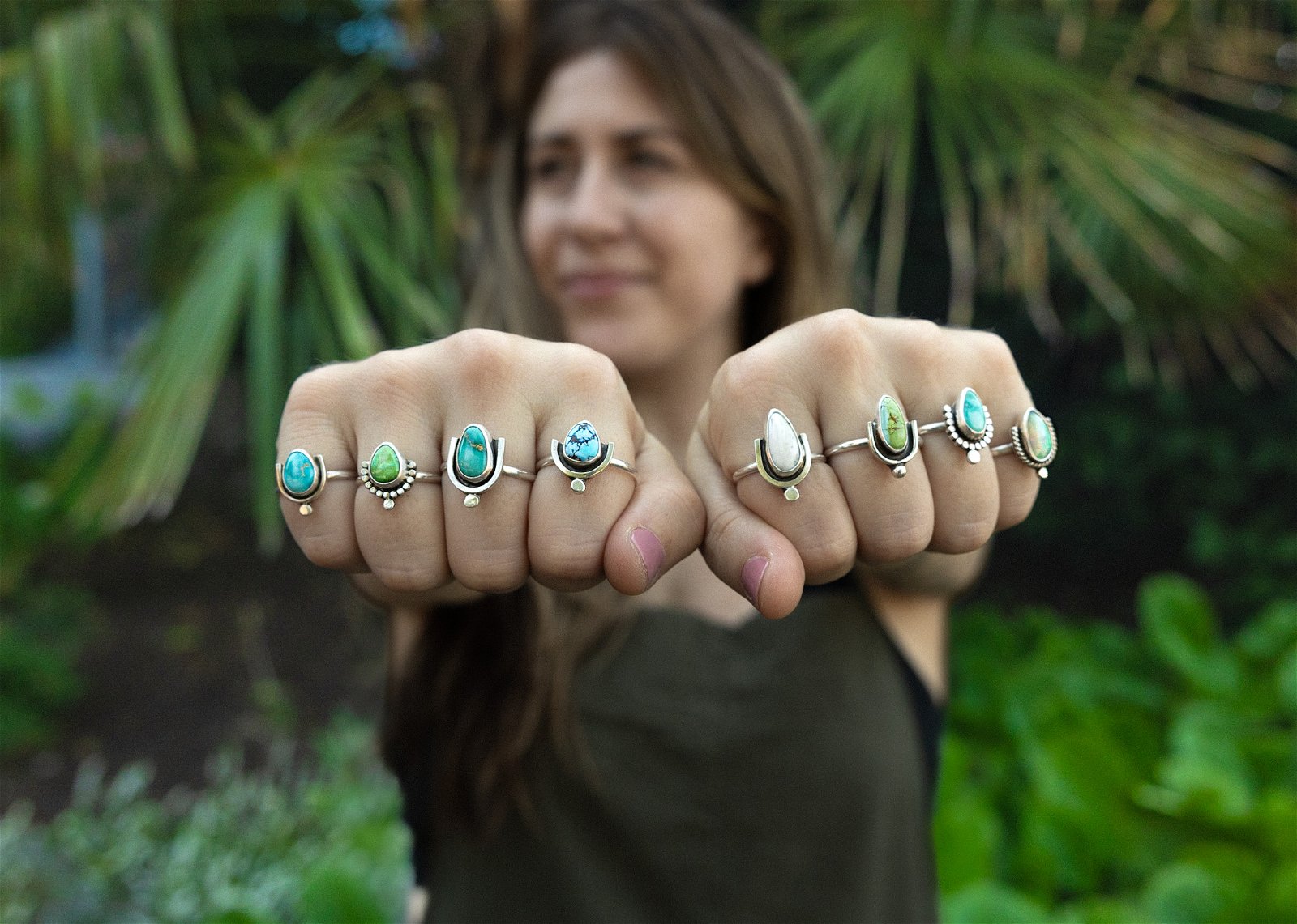 portland jewelry designer with turquoise rings to buy online