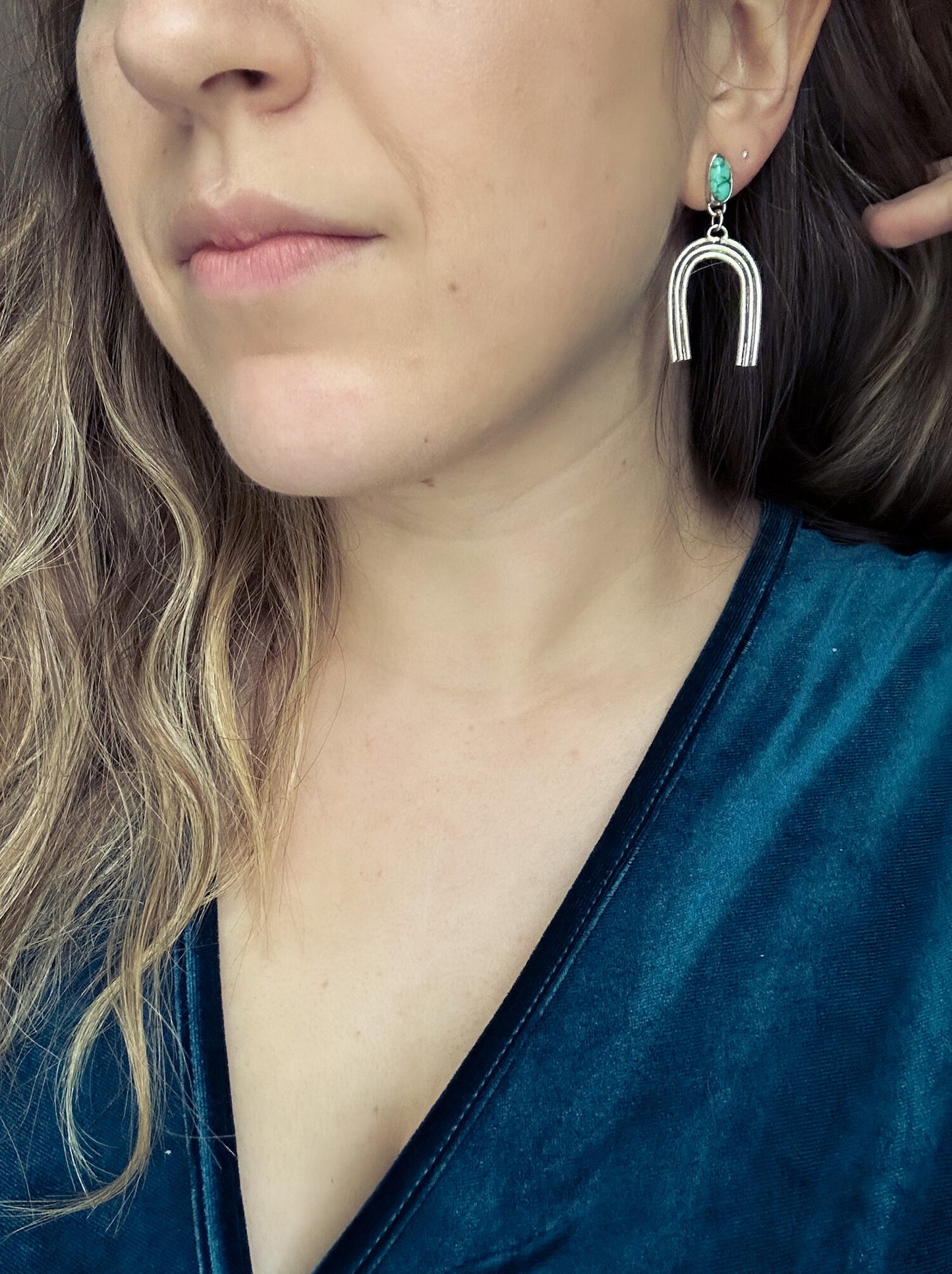 Large Turquoise Arch Studs