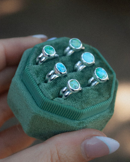 Lil Stone Ear Cuffs - (Blue) Sonoran Turquoise