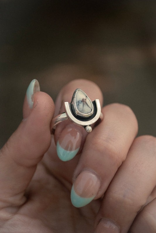 Deco Ring - White Buffalo Size 10