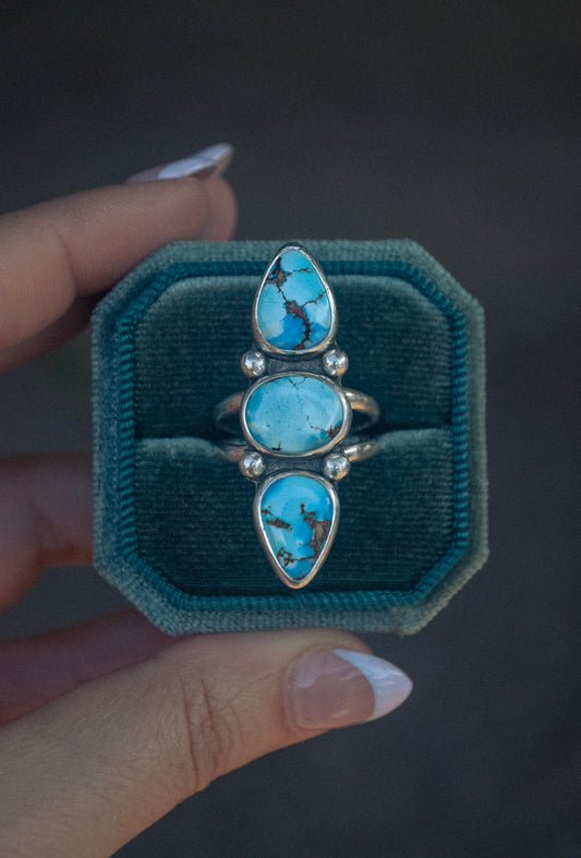 Golden Hills Triple Stone Ring (Size 8)
