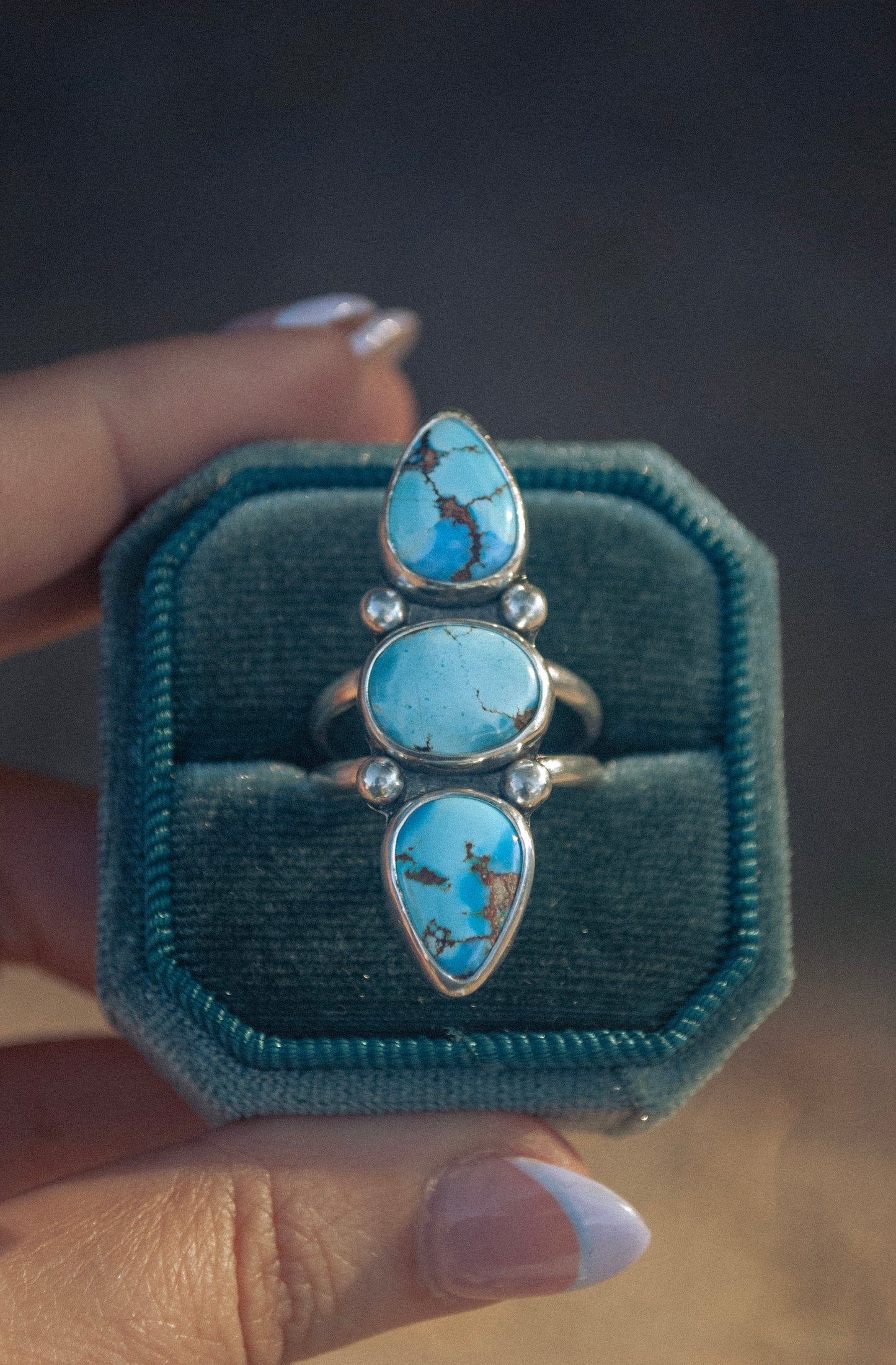 Golden Hills Triple Stone Ring (Size 8)