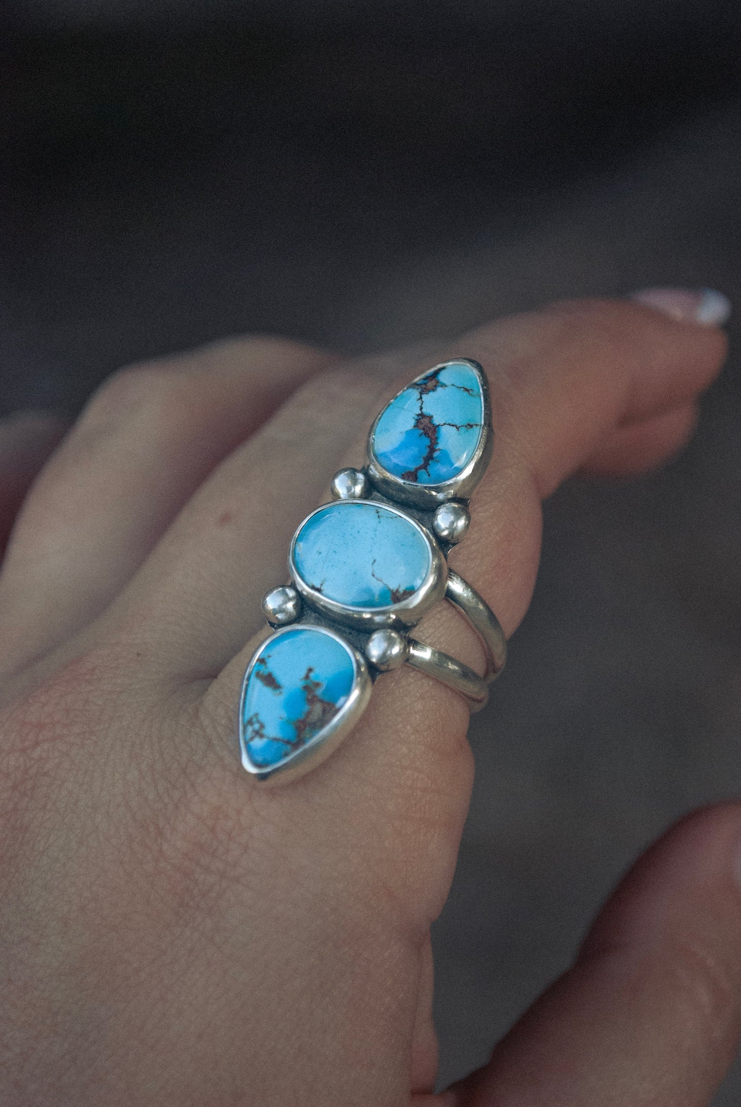 Golden Hills Triple Stone Ring (Size 8)
