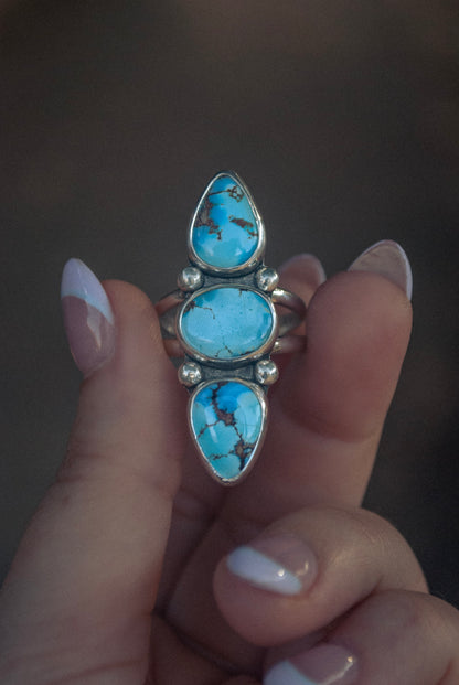 Golden Hills Triple Stone Ring (Size 8)