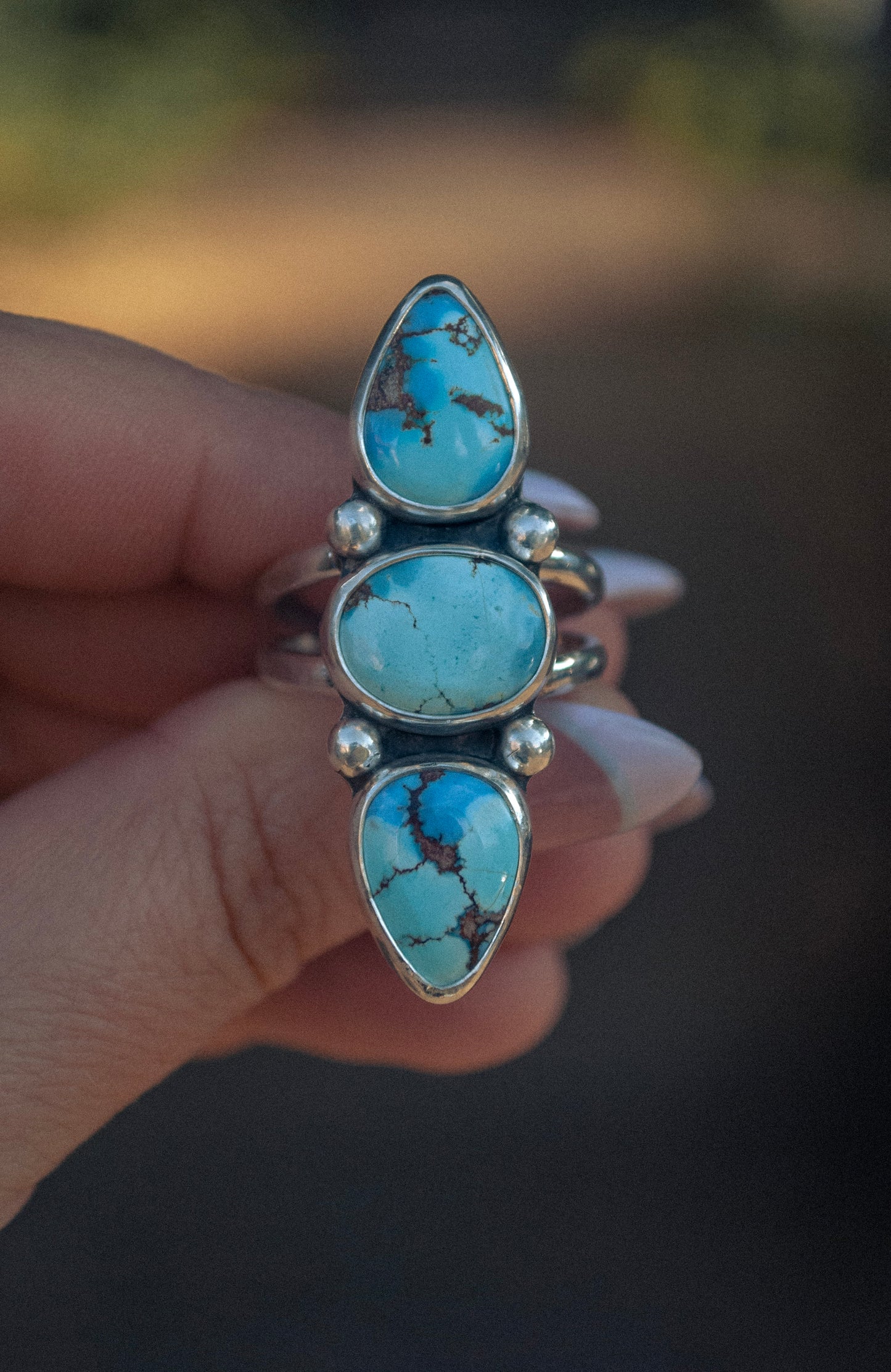 Golden Hills Triple Stone Ring (Size 8)