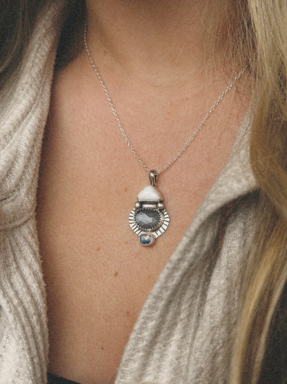 White Buffalo & Moonstone Necklace