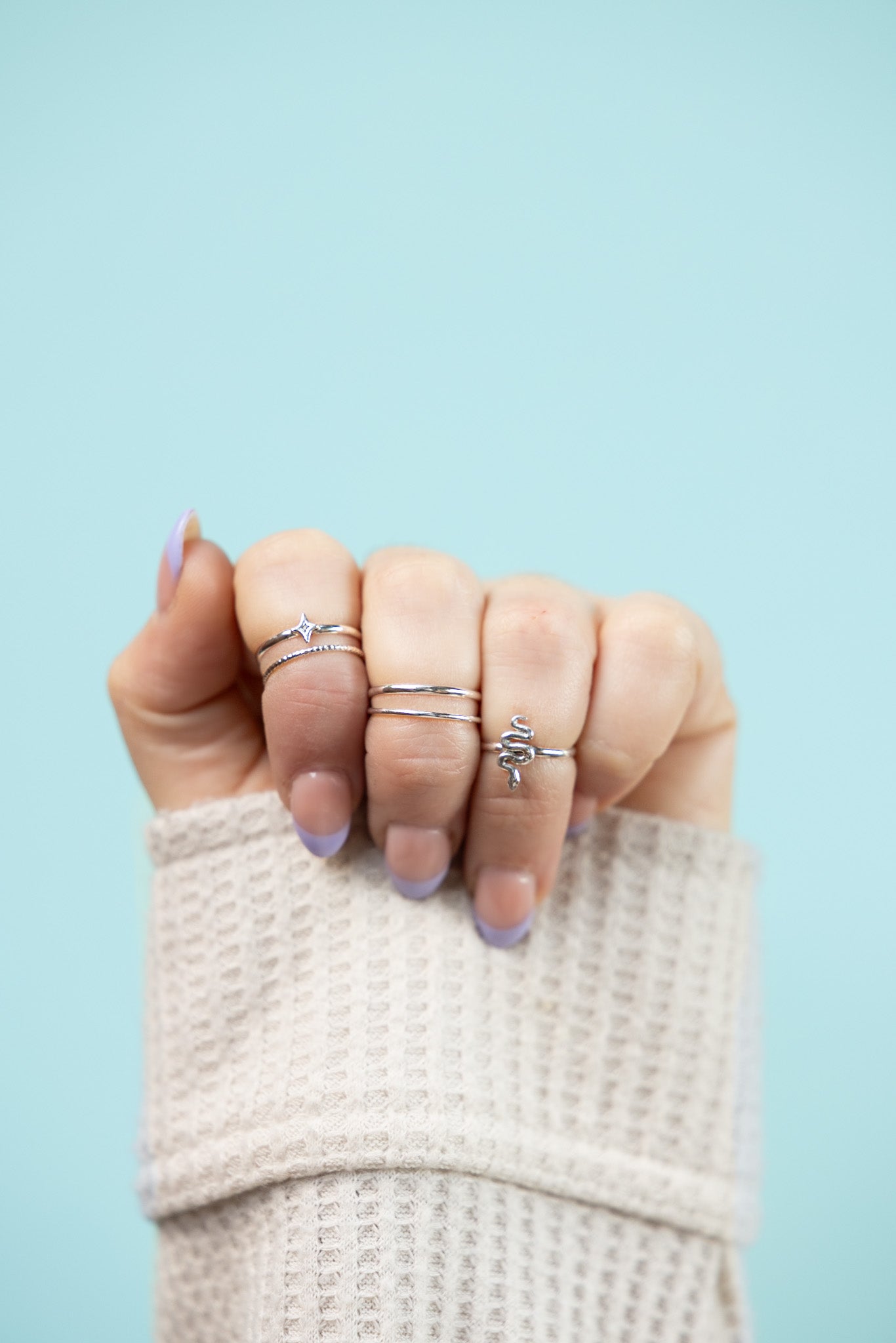 Midi Ring Stack - Sterling Silver