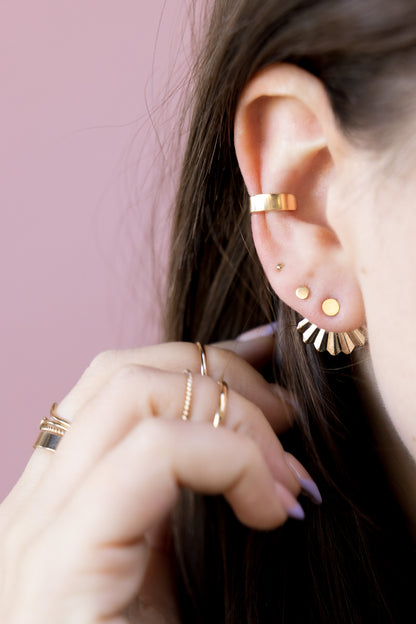 Minimalist Gold Deco Fan Studs