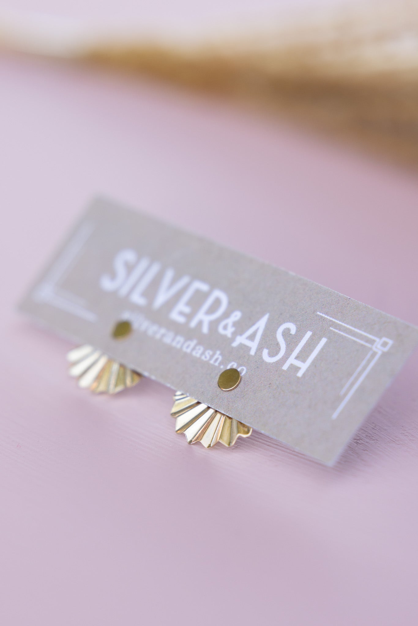 Minimalist Gold Deco Fan Studs