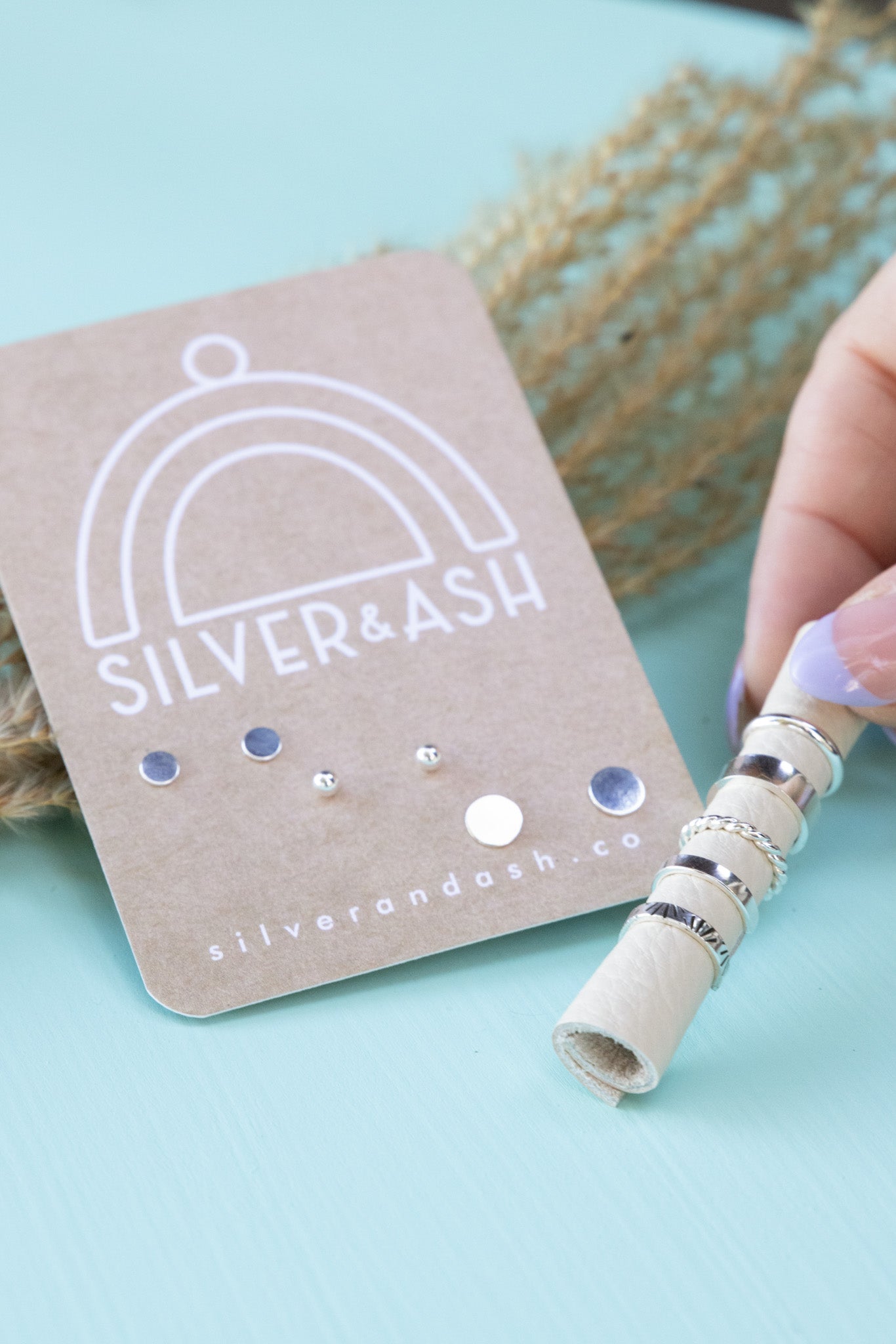 Silver Minimalist Stud Set