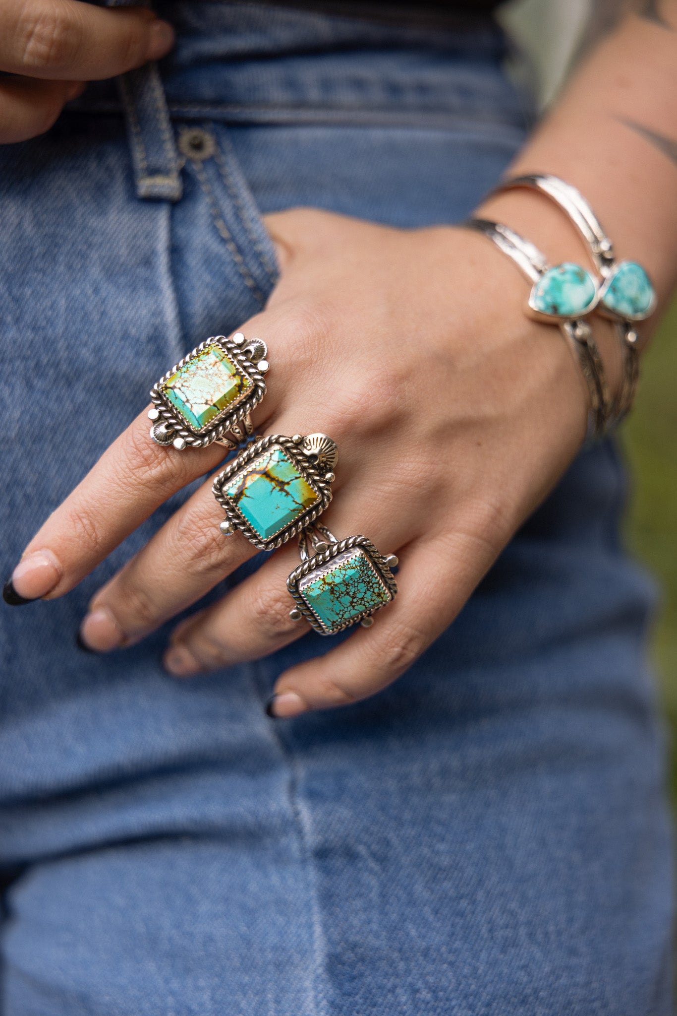 Turquoise Statement Ring - Size 9