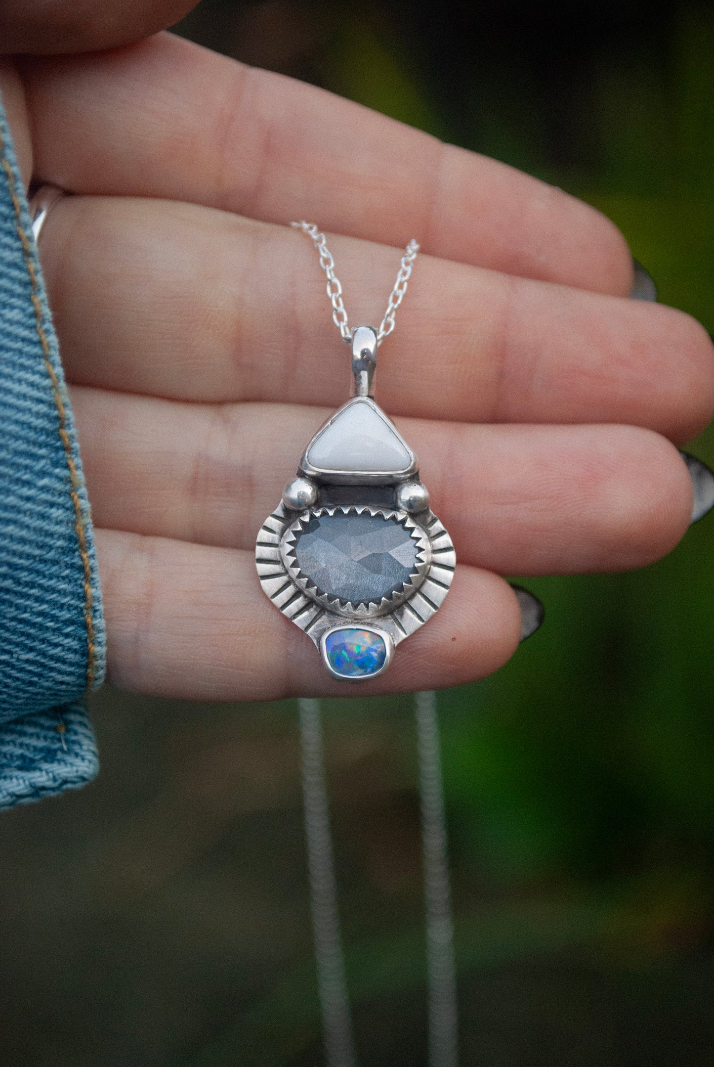 White Buffalo & Moonstone Necklace