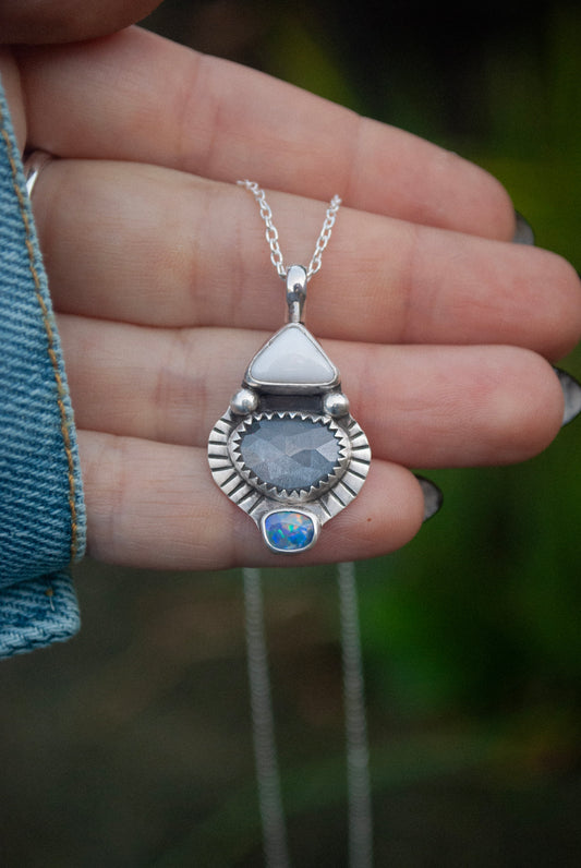 White Buffalo & Moonstone Necklace