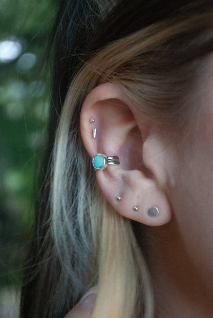 Lil Stone Ear Cuffs - (Green) Sonoran Turquoise