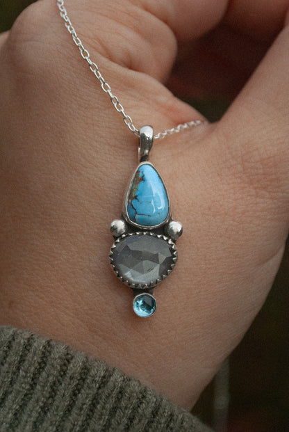 Golden Hills & Gray Moonstone Necklace