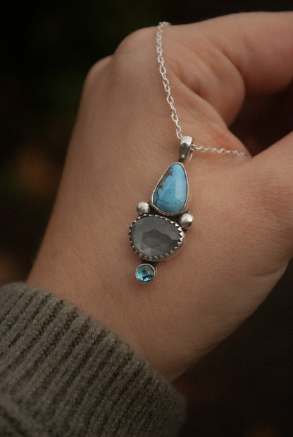 Golden Hills & Gray Moonstone Necklace