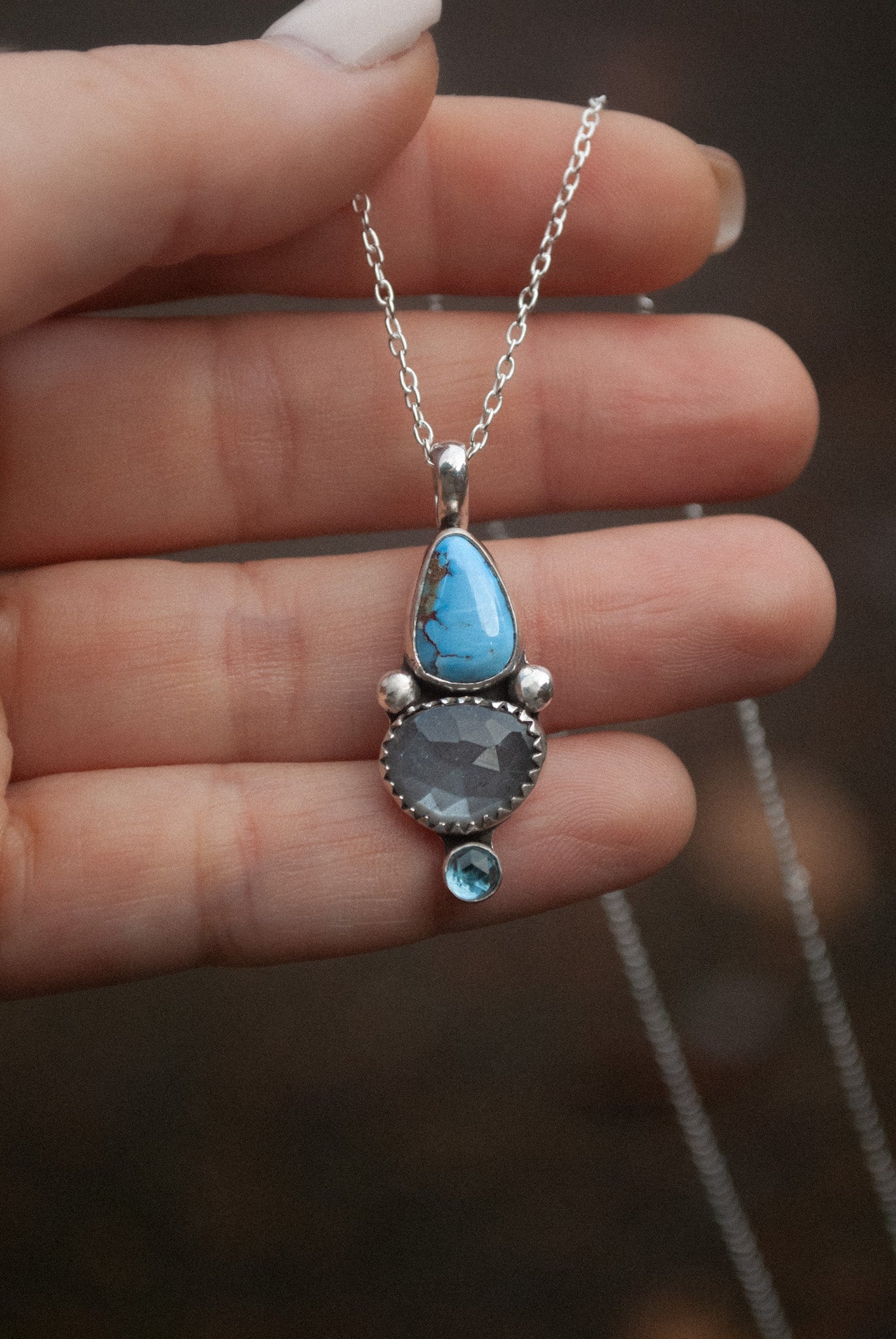 Golden Hills & Gray Moonstone Necklace