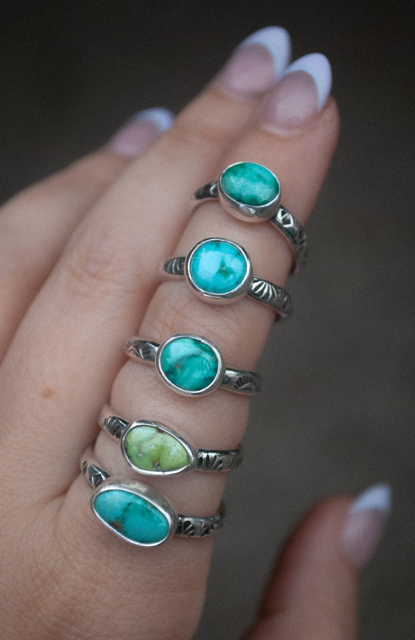 Stamped Turquoise Ring