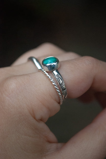 Stamped Turquoise Ring