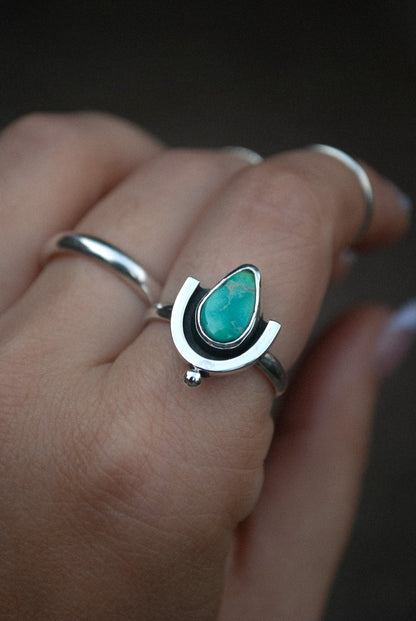 Deco Ring - Emerald Valley Turquoise (Size 7.5)