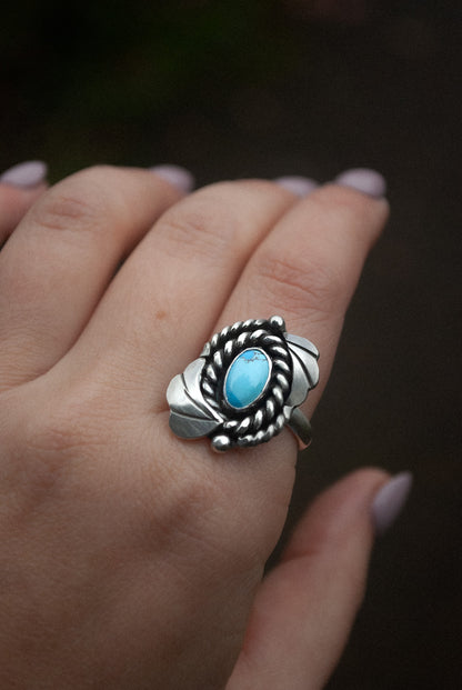 Leaf & Plume Ring - Size 8