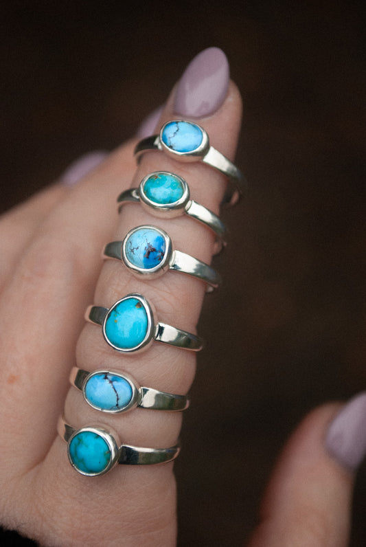 Classic Turquoise Ring - Size 7-7.5