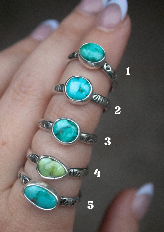 Stamped Turquoise Ring