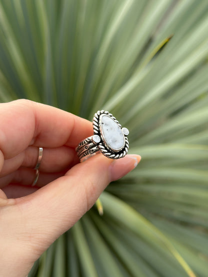White Buffalo Statement Ring - Size 8