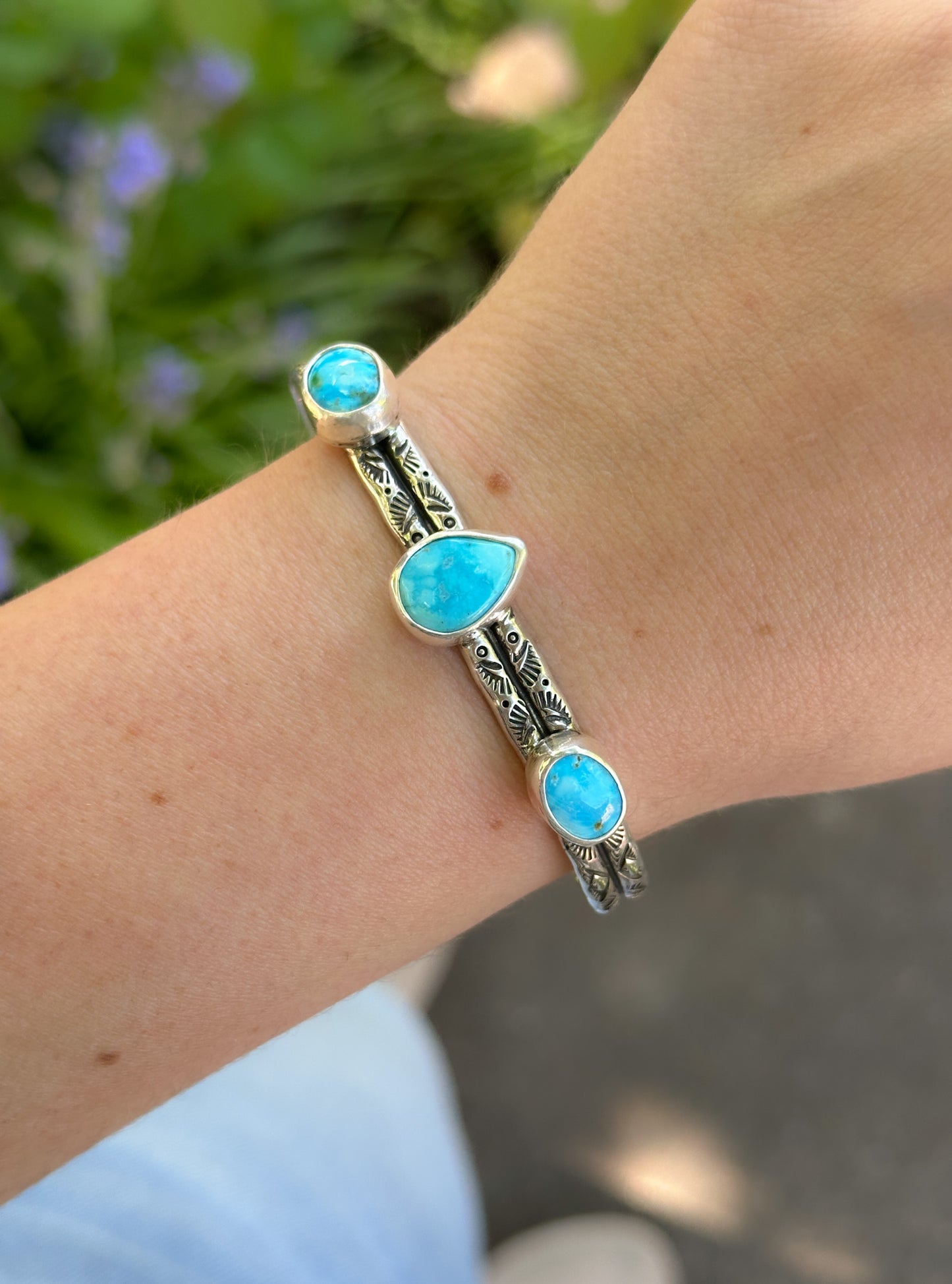 Blue Bird Turquoise Cuff