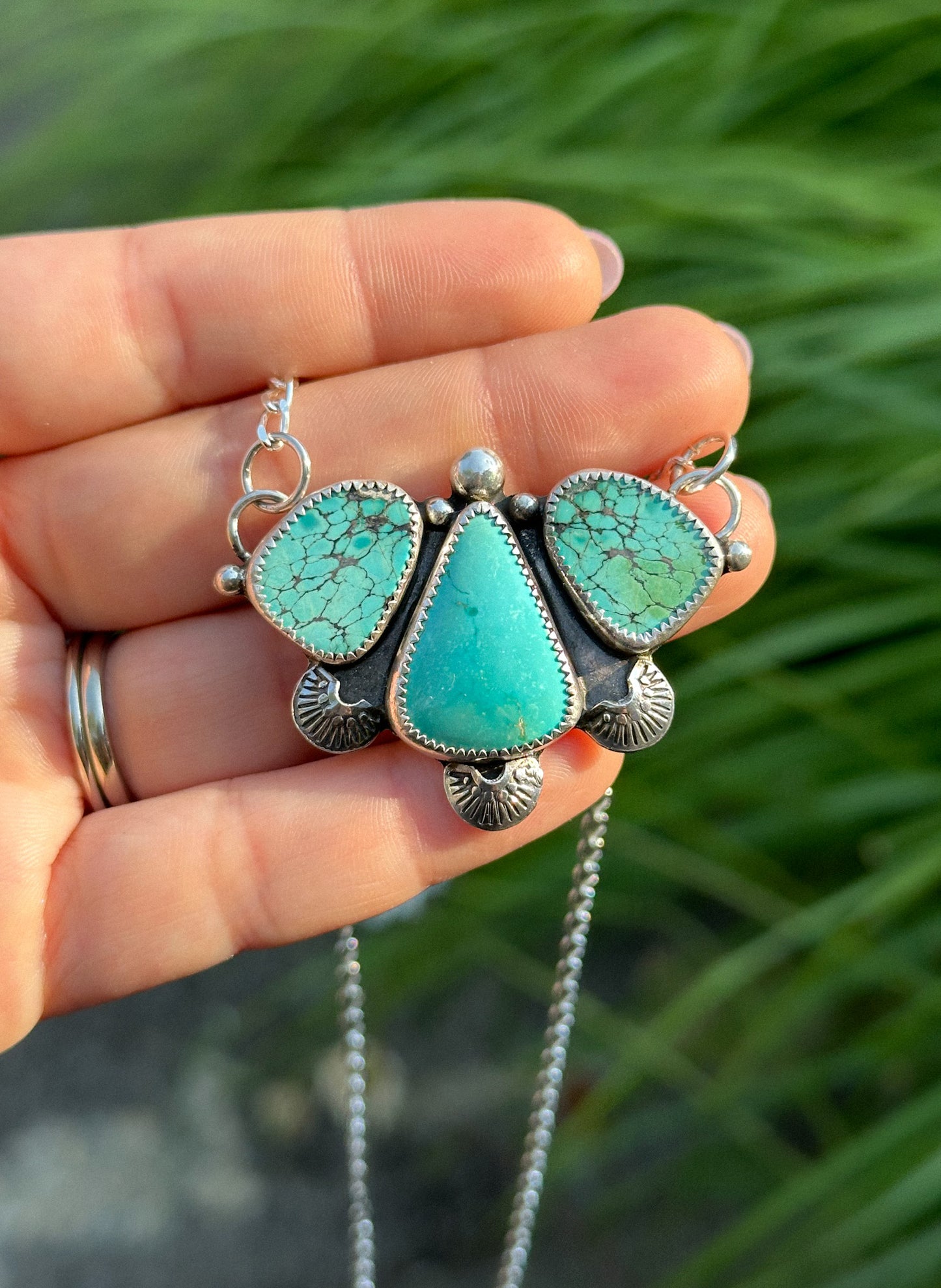 Triple Stone Statement Necklace