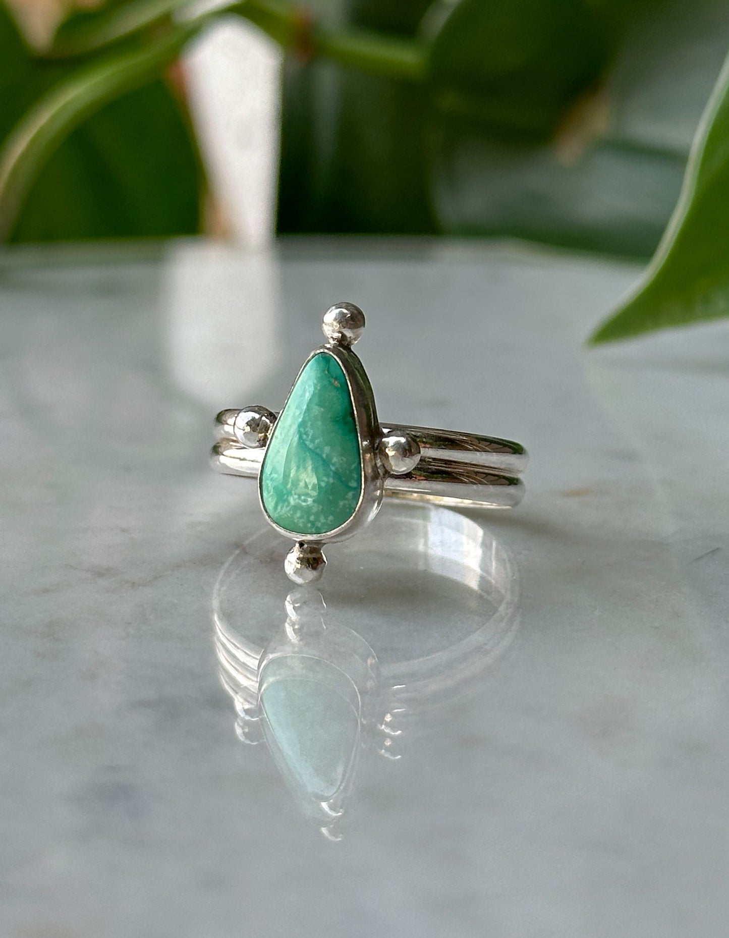 Turquoise Compass Ring - Size 10.5