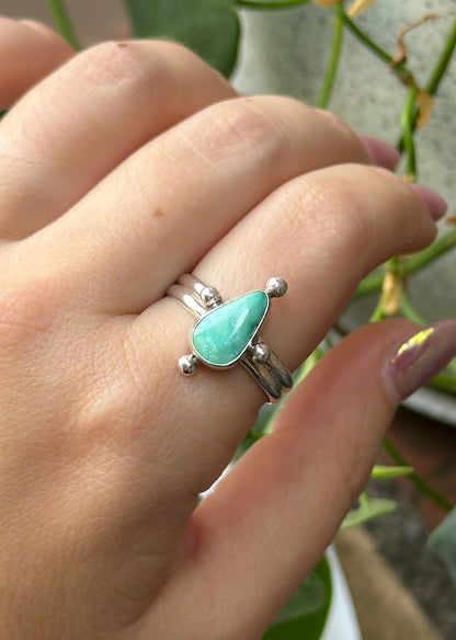 Turquoise Compass Ring - Size 10.5