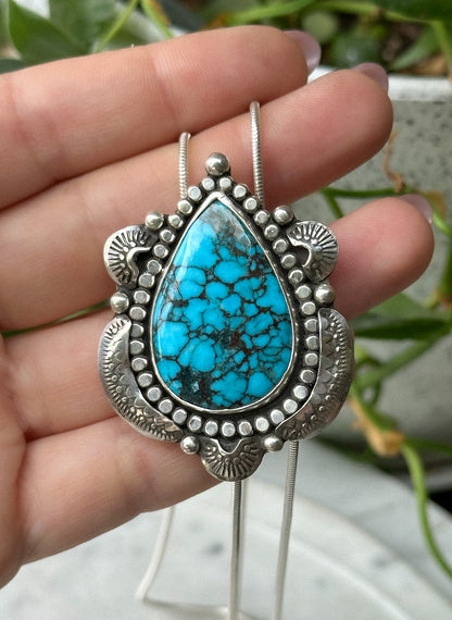 Blue Howlite Silver Bolo