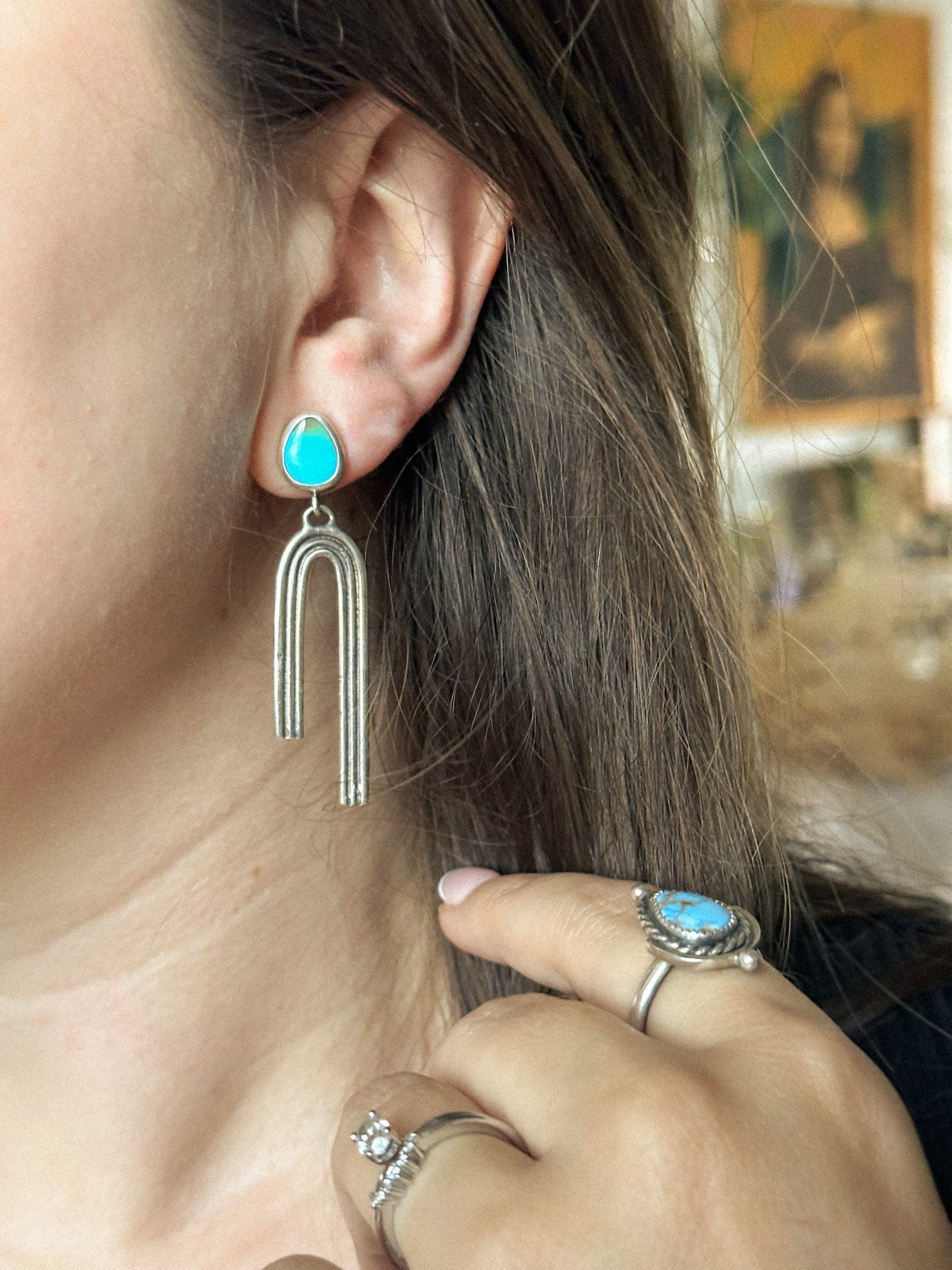 Turquoise Arch Studs