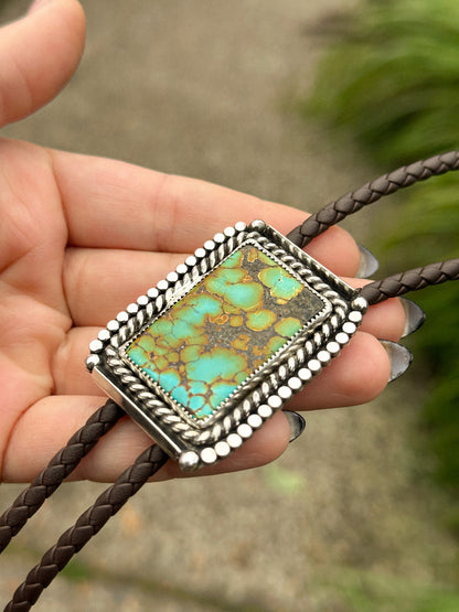 Turquoise & Leather Bolo