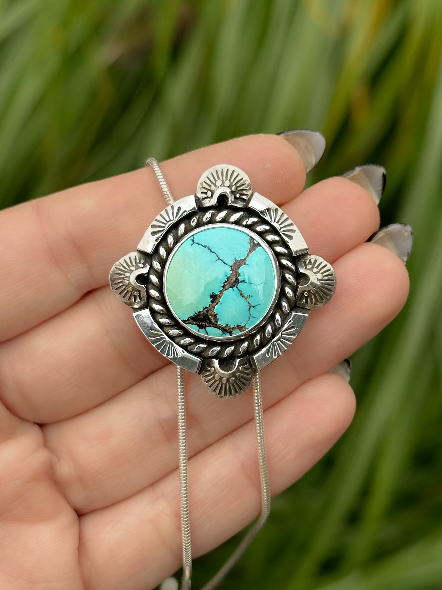 Turquoise Silver Bolo