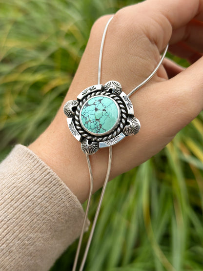 Turquoise Silver Bolo