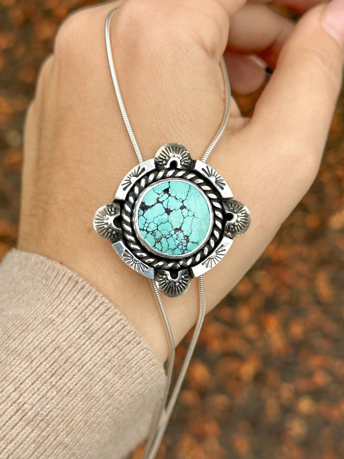 Turquoise Silver Bolo