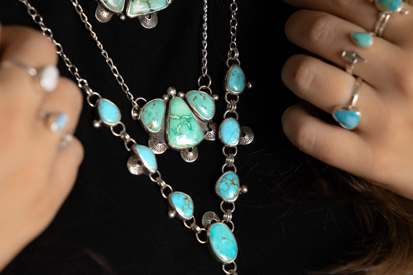 Triple Stone Statement Necklace